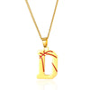 Wholesale Stainless Steel Letter Necklace With Horse Whip Chain And Electroplating Treatment