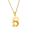 Wholesale Stainless Steel Letter Necklace With Horse Whip Chain And Electroplating Treatment