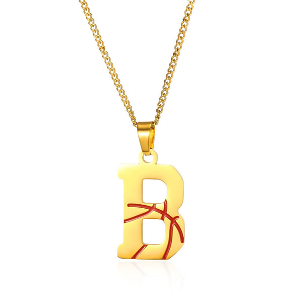 Wholesale Stainless Steel Letter Necklace With Horse Whip Chain And Electroplating Treatment