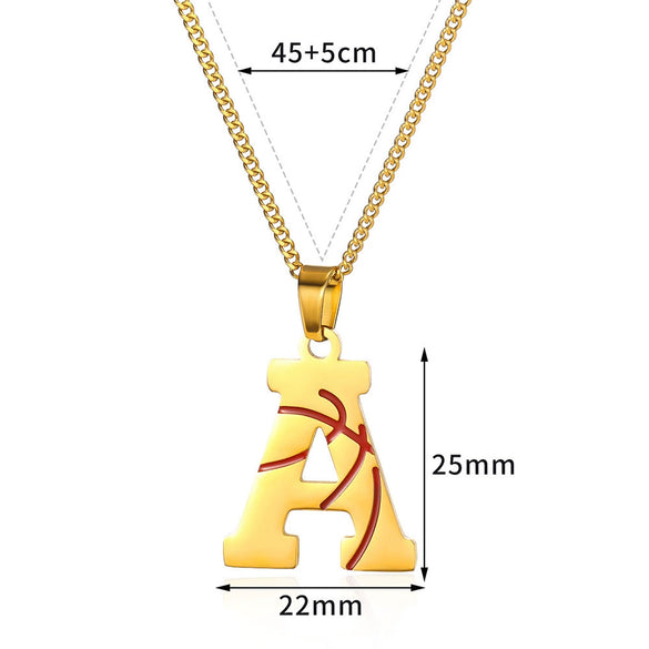 Wholesale Stainless Steel Letter Necklace With Horse Whip Chain And Electroplating Treatment