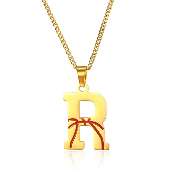 Wholesale Stainless Steel Letter Necklace With Horse Whip Chain And Electroplating Treatment