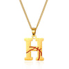 Wholesale Stainless Steel Letter Necklace With Horse Whip Chain And Electroplating Treatment