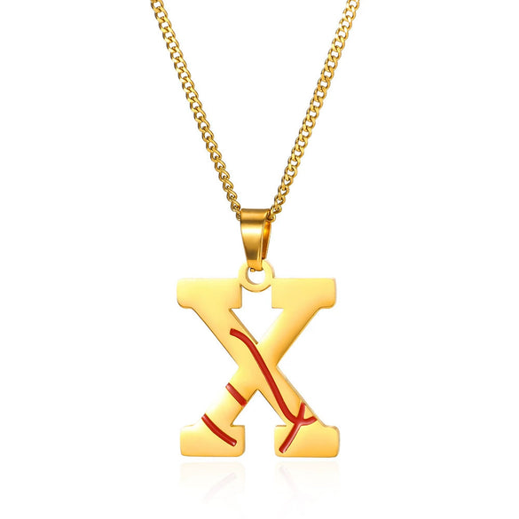 Wholesale Stainless Steel Letter Necklace With Horse Whip Chain And Electroplating Treatment