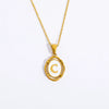 Wholesale Stainless Steel Letter Oval Pendant Necklace With Dripping Oil Treatment For Women
