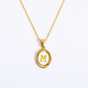 Wholesale Stainless Steel Letter Oval Pendant Necklace With Dripping Oil Treatment For Women