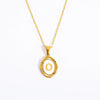 Wholesale Stainless Steel Letter Oval Pendant Necklace With Dripping Oil Treatment For Women