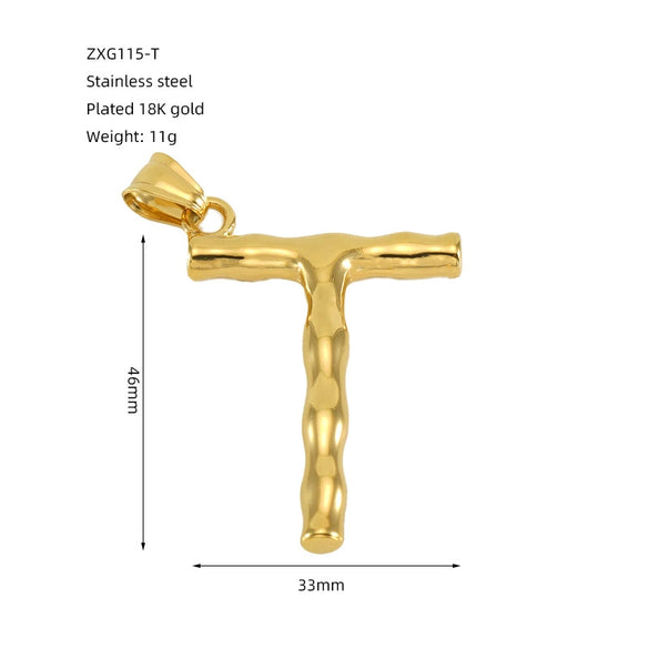 Wholesale Stainless Steel Letter Pendant Clavicle Chain With Electroplating And Concaveconvex Design