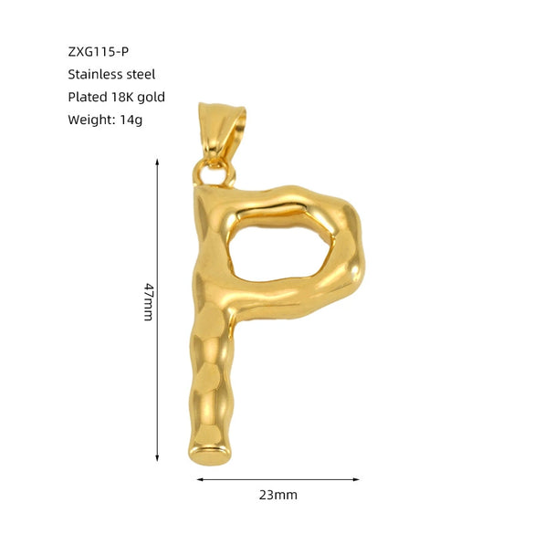 Wholesale Stainless Steel Letter Pendant Clavicle Chain With Electroplating And Concaveconvex Design