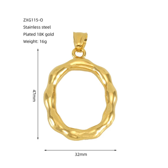 Wholesale Stainless Steel Letter Pendant Clavicle Chain With Electroplating And Concaveconvex Design