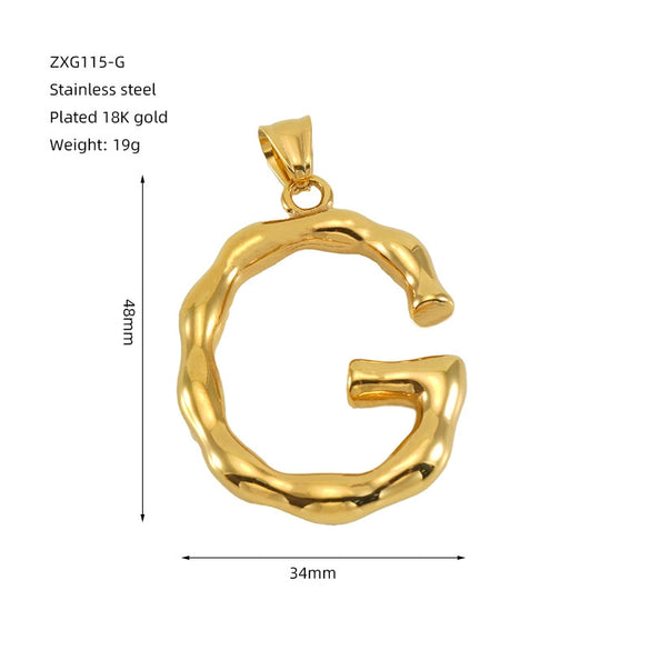 Wholesale Stainless Steel Letter Pendant Clavicle Chain With Electroplating And Concaveconvex Design