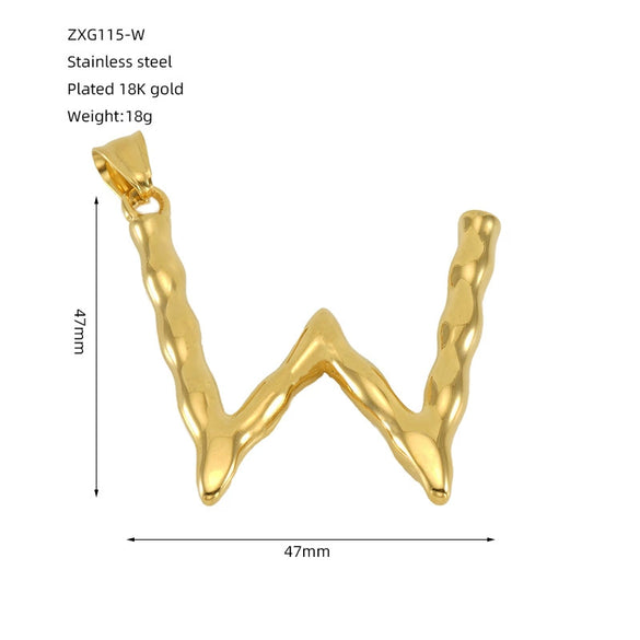 Wholesale Stainless Steel Letter Pendant Clavicle Chain With Electroplating And Concaveconvex Design
