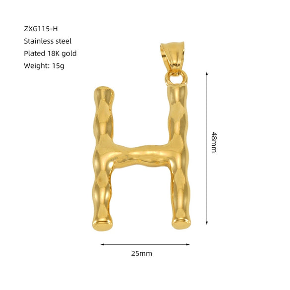 Wholesale Stainless Steel Letter Pendant Clavicle Chain With Electroplating And Concaveconvex Design