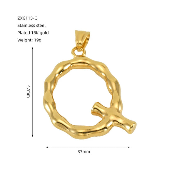 Wholesale Stainless Steel Letter Pendant Clavicle Chain With Electroplating And Concaveconvex Design