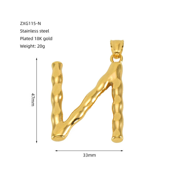 Wholesale Stainless Steel Letter Pendant Clavicle Chain With Electroplating And Concaveconvex Design