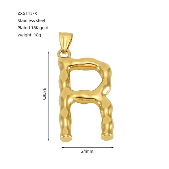Wholesale Stainless Steel Letter Pendant Clavicle Chain With Electroplating And Concaveconvex Design