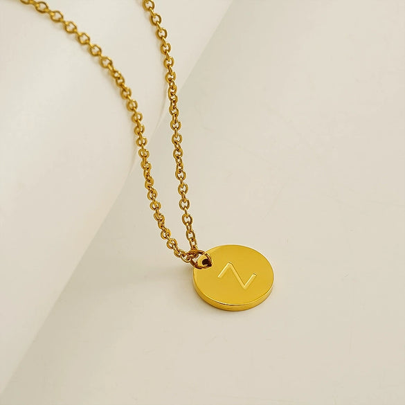 Wholesale 316L Stainless Steel Letter Pendant Necklace For Female