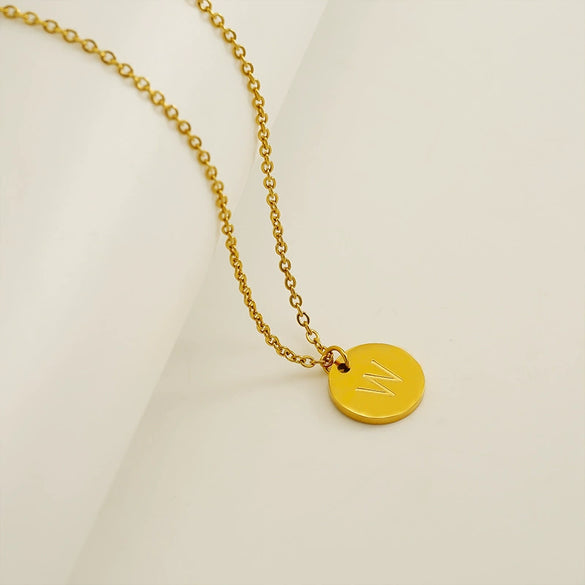 Wholesale 316L Stainless Steel Letter Pendant Necklace For Female