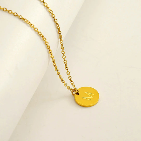 Wholesale 316L Stainless Steel Letter Pendant Necklace For Female