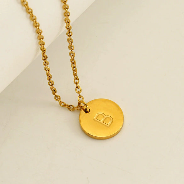 Wholesale 316L Stainless Steel Letter Pendant Necklace For Female