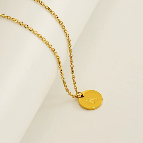 Wholesale 316L Stainless Steel Letter Pendant Necklace For Female