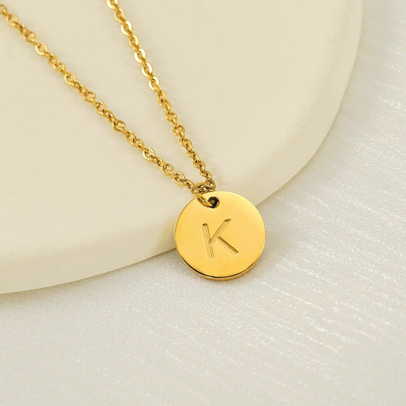 Wholesale 316L Stainless Steel Letter Pendant Necklace For Female