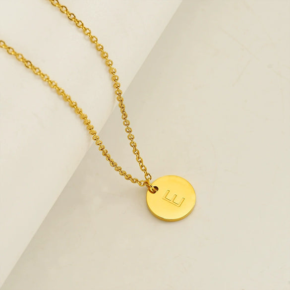 Wholesale 316L Stainless Steel Letter Pendant Necklace For Female