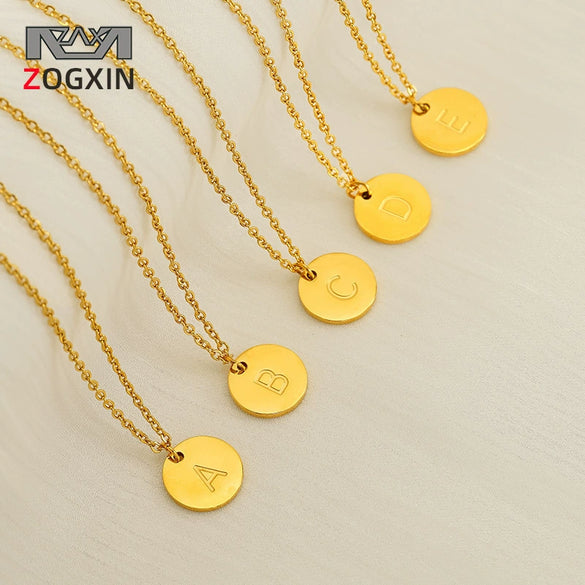 Wholesale 316L Stainless Steel Letter Pendant Necklace For Female