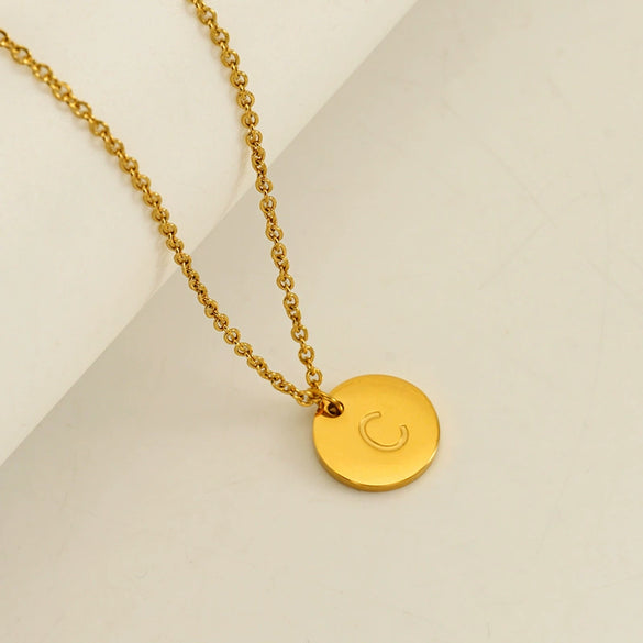 Wholesale 316L Stainless Steel Letter Pendant Necklace For Female