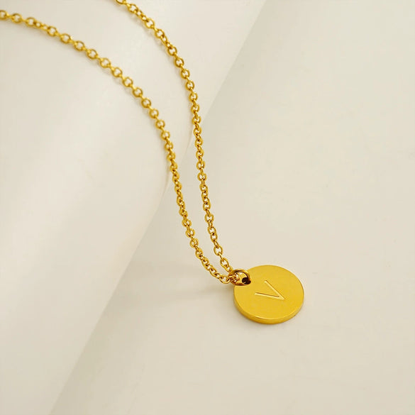 Wholesale 316L Stainless Steel Letter Pendant Necklace For Female