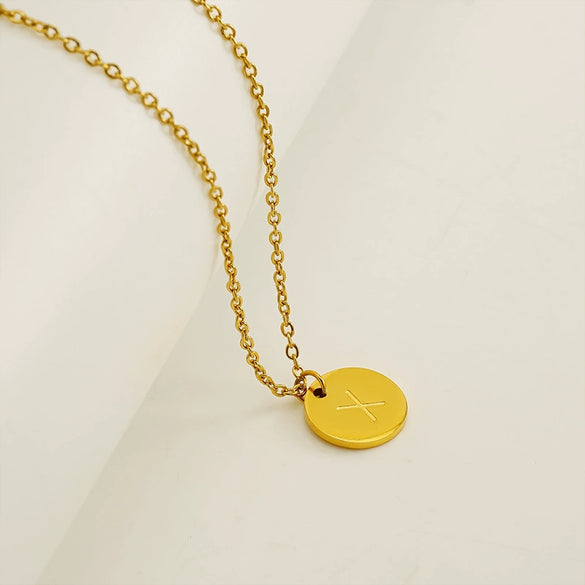 Wholesale 316L Stainless Steel Letter Pendant Necklace For Female