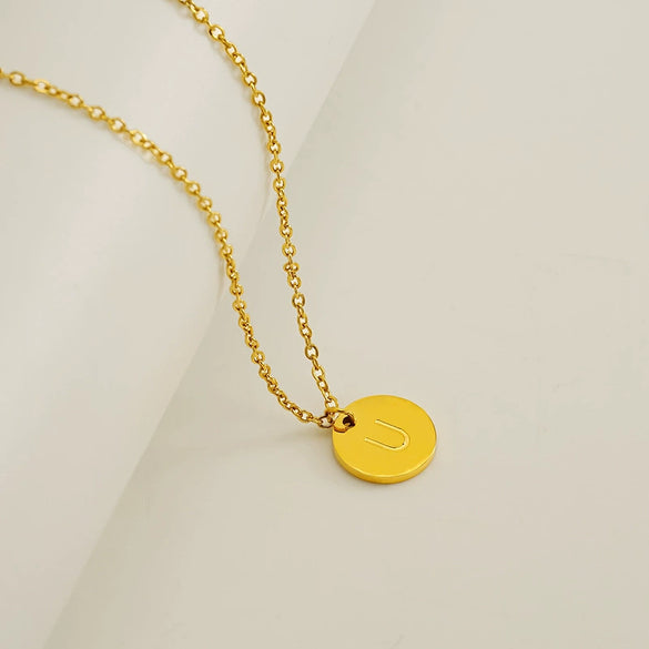 Wholesale 316L Stainless Steel Letter Pendant Necklace For Female