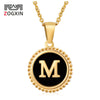 Wholesale 316L Stainless Steel Letter Pendant Necklace With Dripping Oil Design And Vacuum Electroplating In Furnace For Unisex