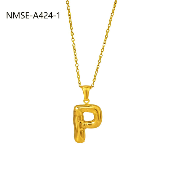 Wholesale Stainless Steel Letter Pendant Necklace With Electroplating Treatment Fashion Style