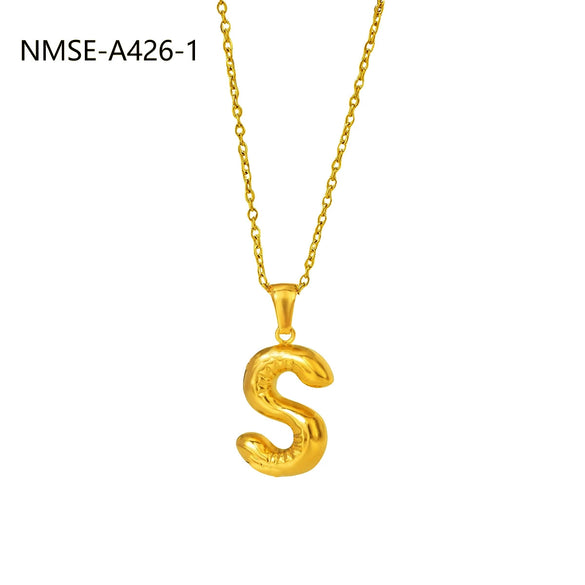 Wholesale Stainless Steel Letter Pendant Necklace With Electroplating Treatment Fashion Style