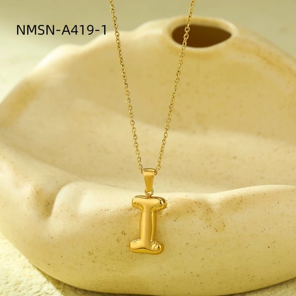 Wholesale Stainless Steel Letter Pendant Necklace With Electroplating Treatment Fashion Style