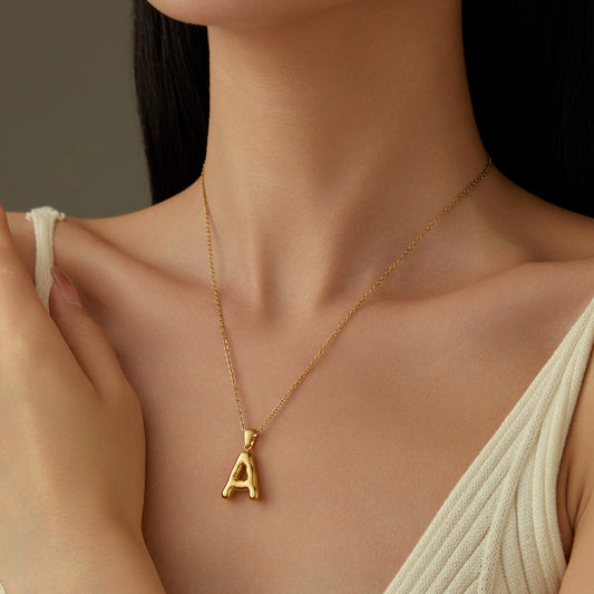 Wholesale Stainless Steel Letter Pendant Necklace With Electroplating Treatment Fashion Style