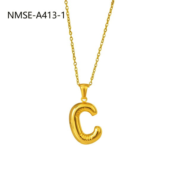 Wholesale Stainless Steel Letter Pendant Necklace With Electroplating Treatment Fashion Style