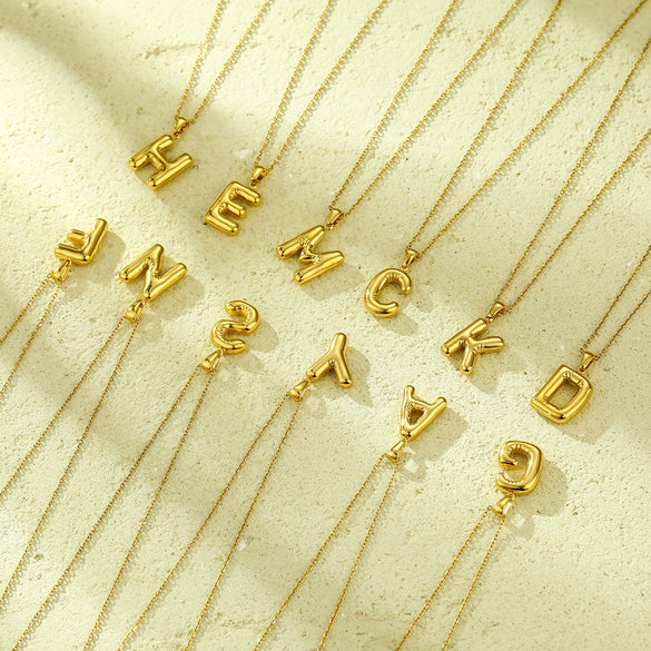 Wholesale Stainless Steel Letter Pendant Necklace With Electroplating Treatment Fashion Style