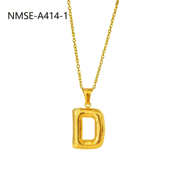 Wholesale Stainless Steel Letter Pendant Necklace With Electroplating Treatment Fashion Style