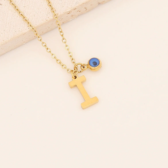 Wholesale Stainless Steel Letter Pendant Necklace With Electroplating Treatment