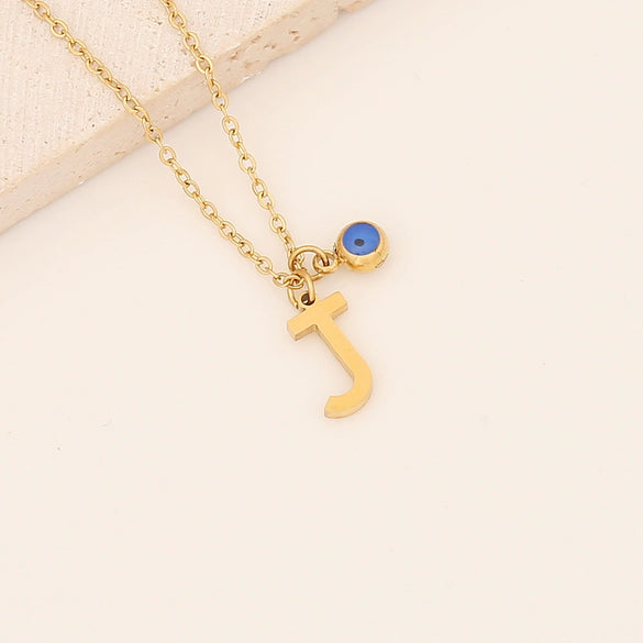 Wholesale Stainless Steel Letter Pendant Necklace With Electroplating Treatment