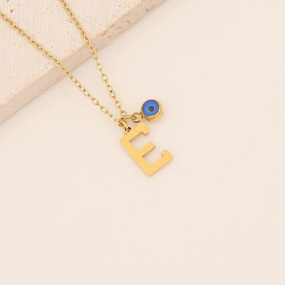 Wholesale Stainless Steel Letter Pendant Necklace With Electroplating Treatment