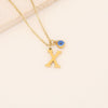 Wholesale Stainless Steel Letter Pendant Necklace With Electroplating Treatment