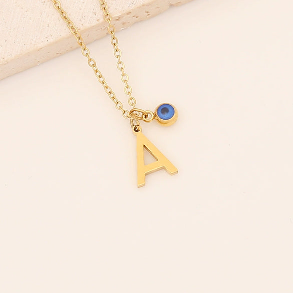 Wholesale Stainless Steel Letter Pendant Necklace With Electroplating Treatment