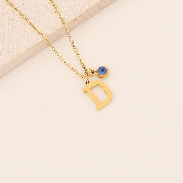 Wholesale Stainless Steel Letter Pendant Necklace With Electroplating Treatment