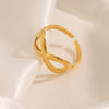 Wholesale Stainless Steel Letter Ring Electroplated Simple Fashionable Opening Adjustable For Women