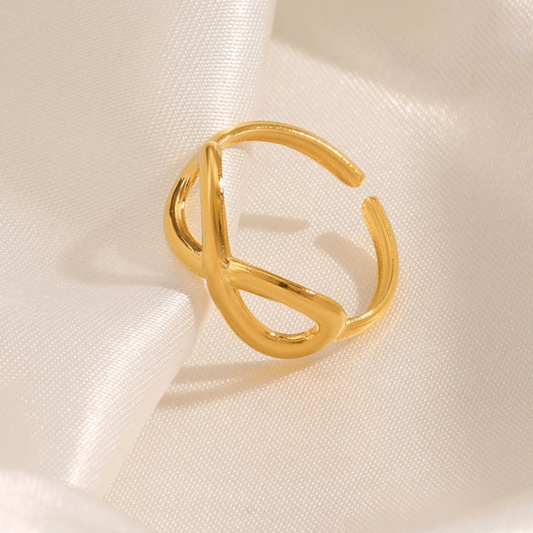 Wholesale Stainless Steel Letter Ring Electroplated Simple Fashionable Opening Adjustable For Women