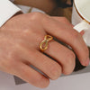 Wholesale Stainless Steel Letter Ring Electroplated Simple Fashionable Opening Adjustable For Women