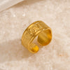 Wholesale Stainless Steel Letter Ring French Retro Style Electroplated For Women