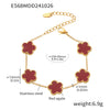 Wholesale 316L Stainless Steel Light Luxury Geometric And Flower Patterned Five Leaf Flower Bracelet For Women